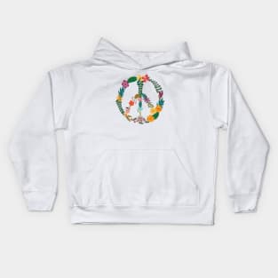 Floral Peace Sign Kids Hoodie